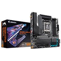 Esta es la imagen de mb gigabyte b650m aorus elite ax amd s-am5 ddr5 pcie 4.0/hdmi/4xusb 2.0/m.2/atx/gama media /gamer/rgb