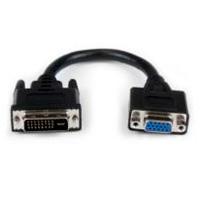 Esta es la imagen de adaptador de video dvi-i a vga - dvi-i macho - hd15 hembra - cable de 20cm negro - startech.com mod. dvivgamf8in
