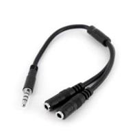Esta es la imagen de adaptador divisor de audio mini-jack 3.5mm 4 pines a conectores separados de audifonos y de microfono - m a 2xh - startech.com mod. muyhsmff