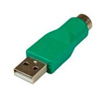 Esta es la imagen de adaptador para teclado o mouse usb a conector ps/2 minidin - 1x macho usb - 1x hembra mini-din - verde - startech.com mod. gc46mf