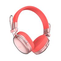 Esta es la imagen de audifonos acteck luxe chic hp710 / diadema / inalambricos / bt 5.4 / microfono omnidireccional / 20 hz a 20 khz / bateria 30 hrs / cancelacion de ruido hibrido / salmon / ac-940894