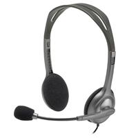 Esta es la imagen de audifonos diadema logitech h111 jack 3.5 mm gris