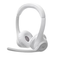 Esta es la imagen de audifonos diadema logitech zone 300 inalambricos bluetooth recargable type c blanco