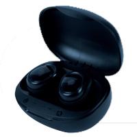 Esta es la imagen de audifonos inalambricos techzone tzws03 con estuche de carga negro