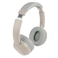 Esta es la imagen de audifonos on-ear inalambricos plegables manos libres con bt perfect choice soundia - taupe