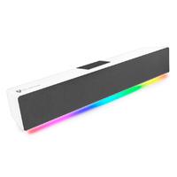 Esta es la imagen de bocina gamer balam rush glimm bar bg585 / inalambrica / bluetooth - conexion tws 3.5 mm / radio fm - tf / sonido estereo / 10 w / recargable / iluminacion led / blanco / br-936965