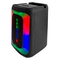 Esta es la imagen de bocina inalambrica bluetooth recargable portatil luz rgb dual 4 pulgadas funcion tws perfect choice festa mini - negro