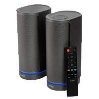 Esta es la imagen de bocinas acteck dynamic exact x bs660 / inalambrica / bluetooth aux usb / 2 canales 50 w rms / 45hz- 20khz / iluminacion led / negro / ac-939812