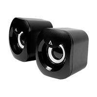Esta es la imagen de bocinas acteck / esence basic as215 / alambrica / usb / iluminacion led / negro / ac-935272