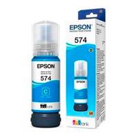 Esta es la imagen de botella de tinta epson modelo t574 cyan  para l8050