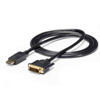 Esta es la imagen de cable adaptador de 1.8m displayport a dvi - convertidor de video - mini dp macho - dvi-d macho - 1920x1200 - pasivo - negro - startech.com mod. dp2dvi2mm6