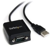 Esta es la imagen de cable adaptador de 1.8m usb-a a puerto serie serial rs232 con retención del puerto de asignación com - 1x db9 macho - 1x usb a macho - startech.com mod. icusb2321f