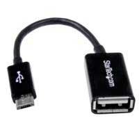 Esta es la imagen de cable adaptador de 12cm micro usb macho a usb a hembra otg para tablets smartphones telfonos inteligentes - negro - startech.com mod. uusbotg