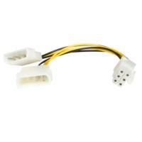 Esta es la imagen de cable adaptador de 15cm de alimentacion lp4 molex a pci express de 6 pines para tarjeta de video - startech.com mod. lp4pciexadap