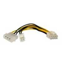 Esta es la imagen de cable adaptador de 15cm para fuente de poder - alimentacin cpu interno 4 pines a 8 pines eps con lp4 - hembra a macho - startech.com mod. eps48adap