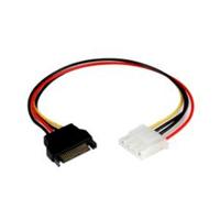 Esta es la imagen de cable adaptador de 30cm convertidor de 4 pines a sata - hembra lp4 a macho sata alimentacin corriente - conversor - startech.com mod. lp4satafm12