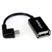 Esta es la imagen de cable adaptador micro usb a usb otg acodado a la derecha de 12cm - macho a hembra - startech.com mod. uusbotgra