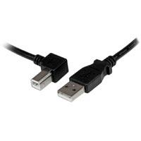 Esta es la imagen de cable adaptador usb de 1m para impresora acodado - 1x usb a macho - 1x usb b macho en angulo izquierdo - startech.com mod. usbab1ml