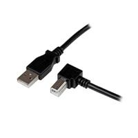 Esta es la imagen de cable adaptador usb de 2m para impresora acodado - 1x usb a macho - 1x usb b macho en angulo derecho - startech.com mod. usbab2mr