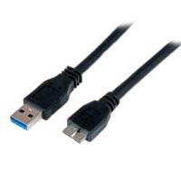 Esta es la imagen de cable certificado 1m usb 3.0 super speed ss micro usb b macho a usb a macho adaptador - negro - startech.com mod. usb3caub1m