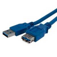Esta es la imagen de cable de 1m de extensin alargador pasivo usb 3.0 superspeed - macho a hembra usb a - extensor - azul - startech.com mod. usb3sext1m