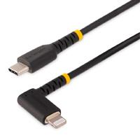 Esta es la imagen de cable de 2m usb-c a lightning - cable usb 2.0 a lightning acodado - cable usb tipo c a lightning de carga - mfi - para iphone - startech.com mod. rusb2cltmm2mr