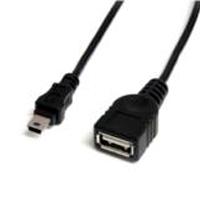 Esta es la imagen de cable de 30cm convertidor usb 2.0 de usb a a mini usb b - hembra / macho - usb (f) a mini usb tipo b (m) - negro - usbmusbfm1 - startech.com mod. usbmusbfm1