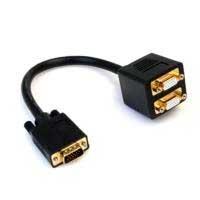Esta es la imagen de cable de 30cm duplicador divisor de video vga de 2 puertos - multiplicador splitter 2 salidas - 2x hembra hd15 - startech.com mod. vgaspl1vv