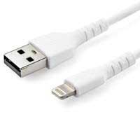 Esta es la imagen de cable de carga de 1m usb a lightning - cable lightning certificado mfi apple - cable lightning de servicio pesado - blanco - startech.com mod. rusbltmm1m