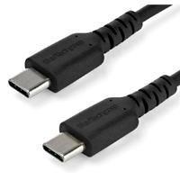 Esta es la imagen de cable de carga de 2m usb c - de carga rapida y sincronizacion usb 2.0 tipo c a usb c para laptop - revestimiento tpe de fibra de aramida m/m 60w negro - ipad pro surface - startech.com mod. rusb2cc2m