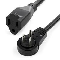 Esta es la imagen de cable de corriente de 3m de extension - cable de alimentacion rotativo plano de 360 - nema 5-15p a nema 5-15r - 16awg - 15a 125v - negro - 3 puntas - ul - startech.com mod. rtpac10110