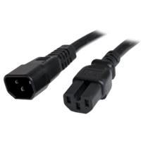Esta es la imagen de cable de corriente de 91cm de extension - 14 awg - 15a 250v - jumper bridge iec c14 a iec c15 para servidor ups - servicio pesado - startech.com mod. pxtc14c153