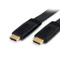 Esta es la imagen de cable hdmi de 3m plano de alta velocidad con ethernet -2x hdmi macho - ultra hd 4k x 2k - negro - startech.com mod. hdmimm10fl