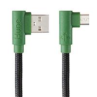 Esta es la imagen de cable micro usb hune hiedra sustentable trenzado carga rapida y datos 90ª  1.2m (bosque)