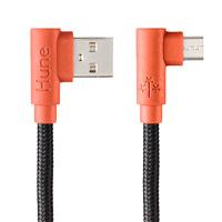 Esta es la imagen de cable micro usb hune hiedra sustentable trenzado carga rapida y datos 90ª  1.2m (corteza)