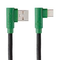 Esta es la imagen de cable micro usb tipo c hune hiedra sustentable trenzado carga rapida y datos 90ª  1.2m (bosque)