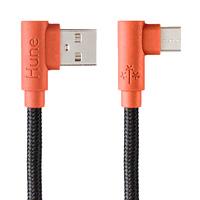 Esta es la imagen de cable micro usb tipo c hune hiedra sustentable trenzado carga rapida y datos 90ª  1.2m (corteza)