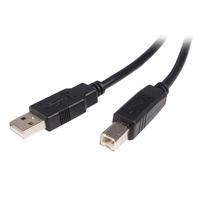 Esta es la imagen de cable usb de 3m para impresora - 1x usb a macho - 1x usb b macho - adaptador negro - startech.com mod. usb2hab3m