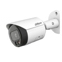 Esta es la imagen de camara ip/ dahua/ ipc-hfw2249s-s-il/ bullet 2 mp/ iluminador dual inteligentefull color/ wizsense/ lente de 2.8mm/107/ microfono/30 mts de ir y luz visible/ metalica/ ranura msd/ wdr 120db/ smd poe