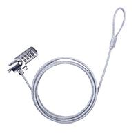 Esta es la imagen de candado de combinacion para laptop - techzone -tzccl-3 - cable de acero inoxidable 1.8 mts - tipo t - cerradura de 4 digitos