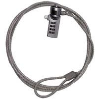 Esta es la imagen de candado de combinacion  para laptop - techzone -tzccl01 - cable de acero inoxidable 1.8 mts - tipo t - cerradura de 4 digitos