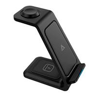 Esta es la imagen de cargador de escritorio acteck energon s-mate ci720 / inalambrico / iphone - samsung - carga qi / 3w - 15w / para 3 dispositivos / conexion usb c / negro / ac-937153