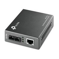 Esta es la imagen de convertidor de medios tp-link mc110cs mono modo conector de fibra sc a rj45 10/100mbps duplex total hasta 20