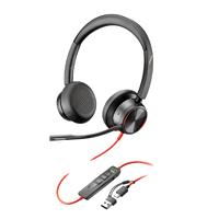 Esta es la imagen de diadema hp poly 8x223aa bw 8225/ alambrica binaural conexion usb-c usb-a cancelacion activa de ruido control para llamadas color negro naranja