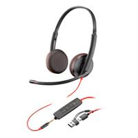 Esta es la imagen de diadema hp poly 8x229a6 blackwire c3225 | alambrica binaural usb-a usb-c y 3
