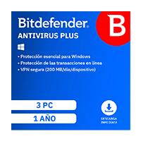 Esta es la imagen de esd bitdefender antivirus plus / 3 usuarios / 1 año (entrega electronica)
