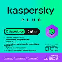 Esta es la imagen de esd kaspersky plus 10 disp 5 cuentas kpm 2 años