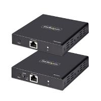 Esta es la imagen de extensor hdmi 4k por cable cat5/cat6 ethernet - extensor de video 4k 60hz hdr hasta 70m - salida de audio s/pdif - juego kit de transmisor y receptor hdmi startech
