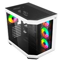 Esta es la imagen de gabinete gamer balam rush tank master 9600tb / media torre / atx - micro atx - itx / paneles removibles cristal templado / 4x ventiladores argb / soporte p/ enfriamiento / blanco c/ negro / br-938693