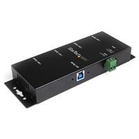 Esta es la imagen de hub usb 3.0 de 4 puertos - concentrador usb-a industrial de metal - de montaje en riel din